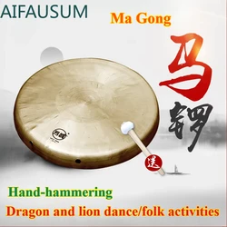 Hand-hammering Ma Gong China Copper Gong with Gong Hammer lion dance gong,20cm,17cm