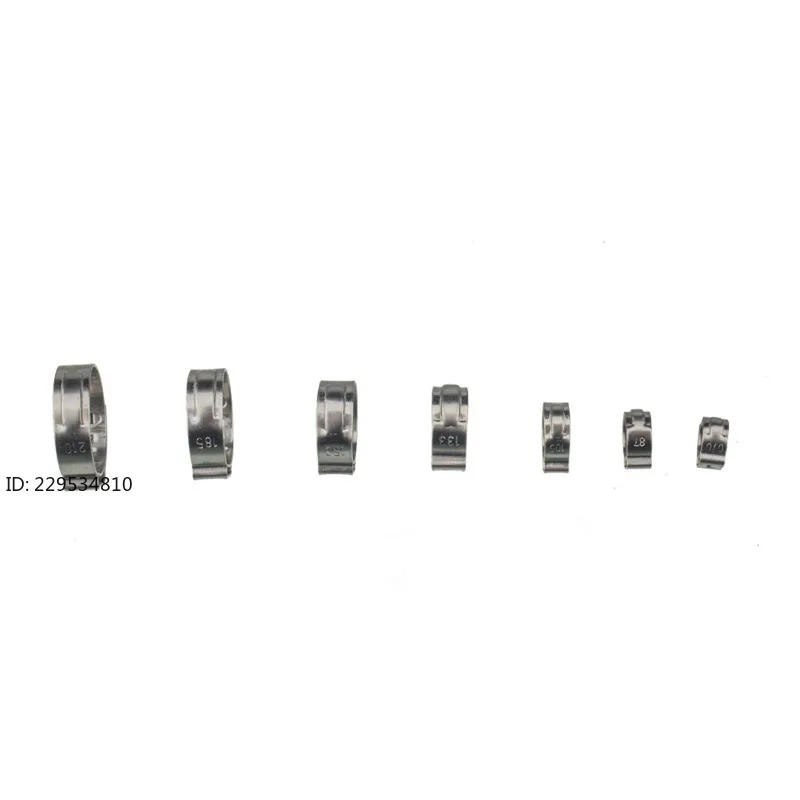 128 boxes of 7 specifications hose connection hoop, stainless steel single ear stepless clamp