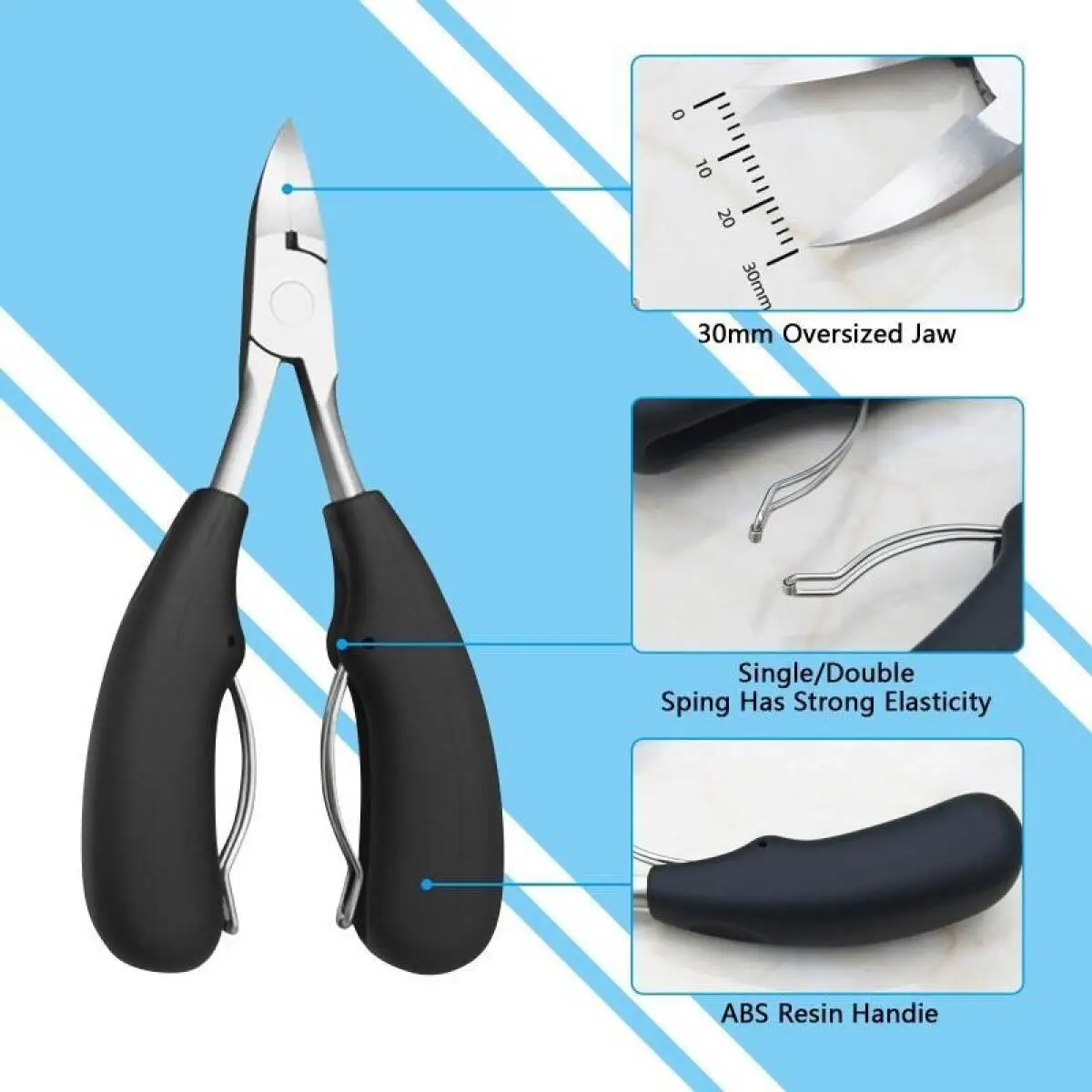 Juego de cortaúñas curvadas de acero inoxidable, herramientas de belleza para uñas masculinas y femeninas