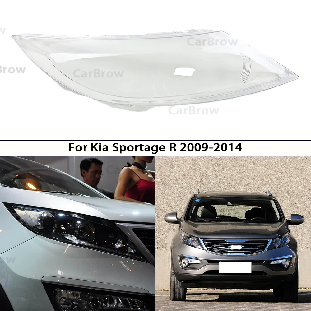 

A Pair Headlamp Shell Replace Original Lampshade Plexiglass 2PCS For Kia Sportage R 2009-2012 Headlight Cover Transparent Lens