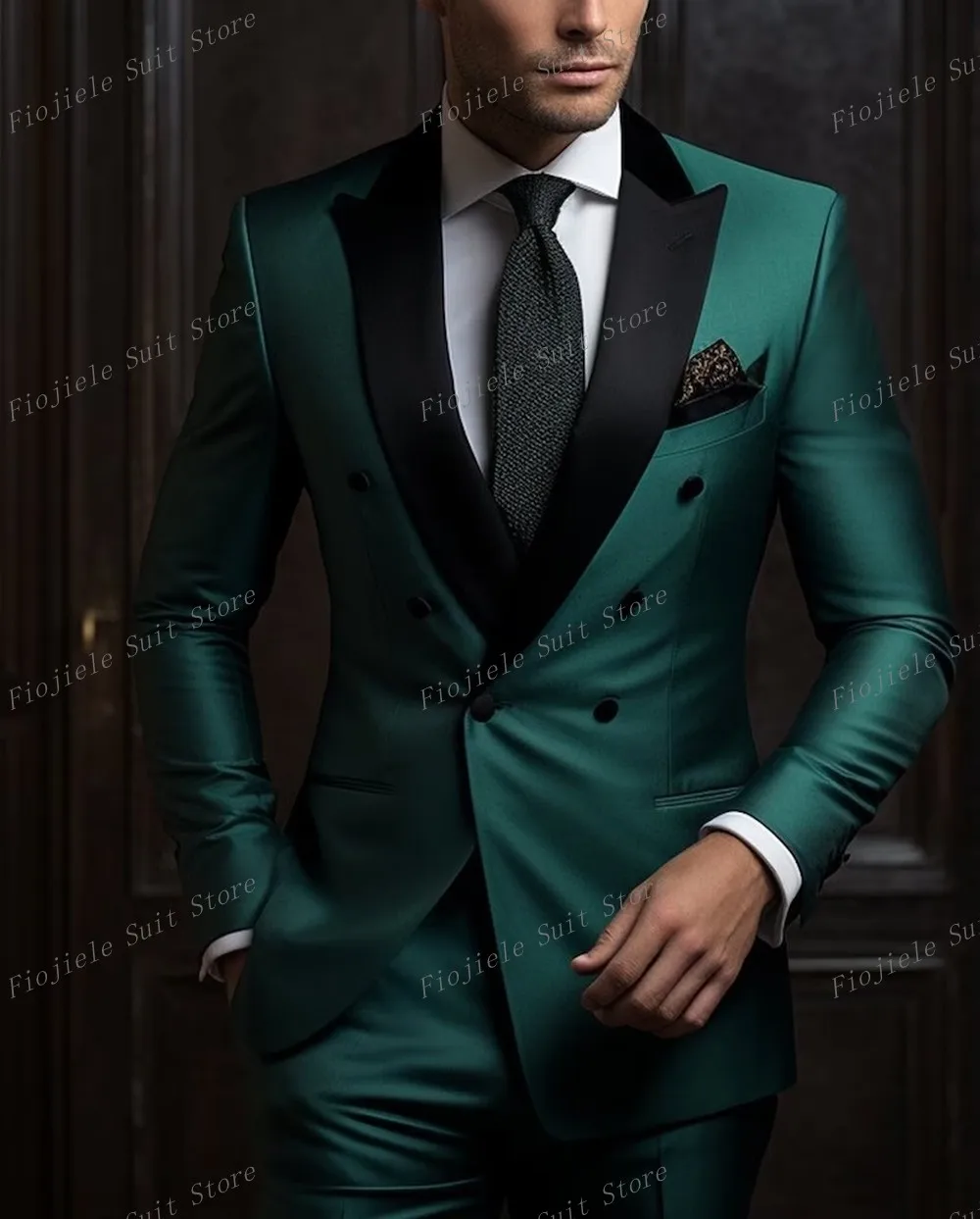 

New Men Business Suit Wedding Party Prom Groom Groomsman Tuxedos 2 Piece Set Jacket And Pants 14