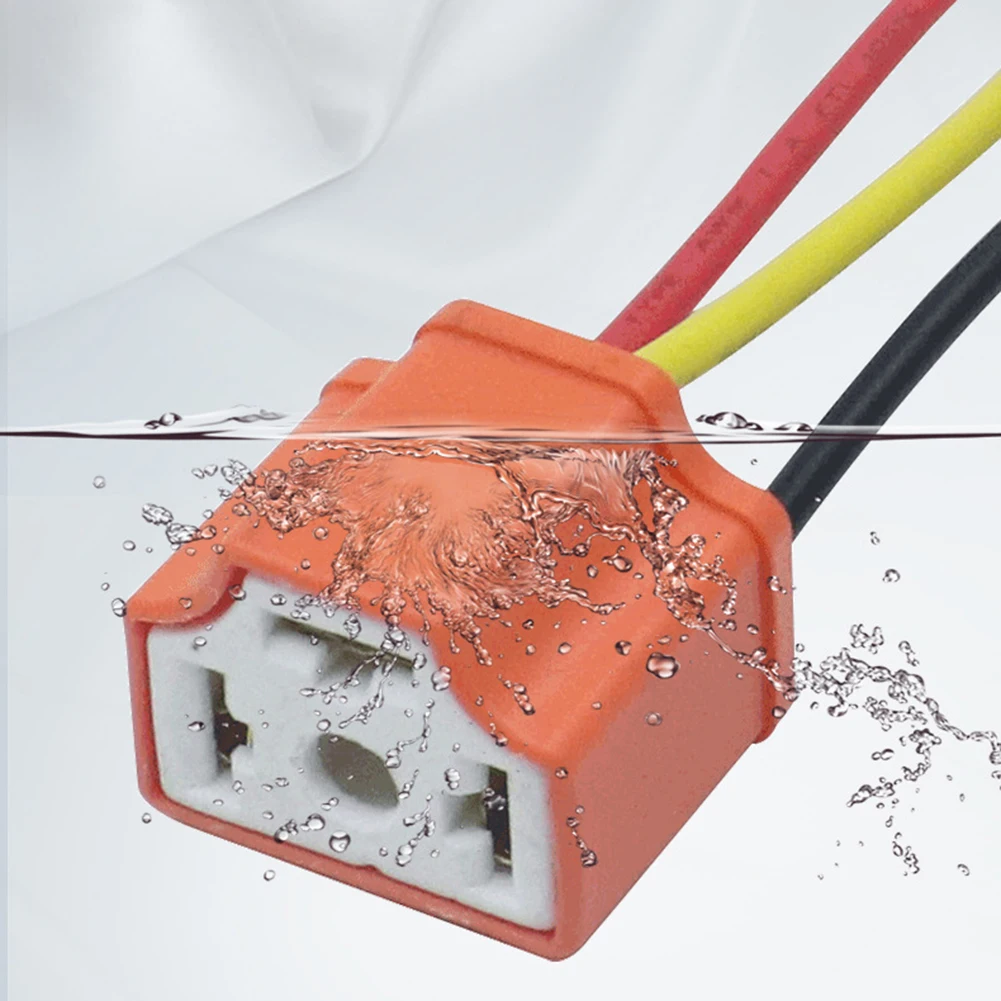 For H4 LED PVC Wire Connector Wire Wiring Harness Automotive Lighting Orange Practical And Reliable Wear-resistant