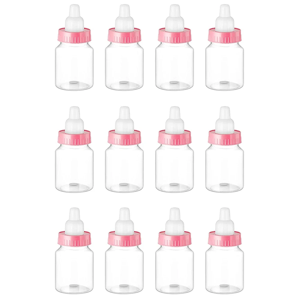 12 Stuks Babyfles Baby Douche Gunst Plastic Snoep Fles Mini Zuigfles voor Verjaardag Kraamcadeau Decor