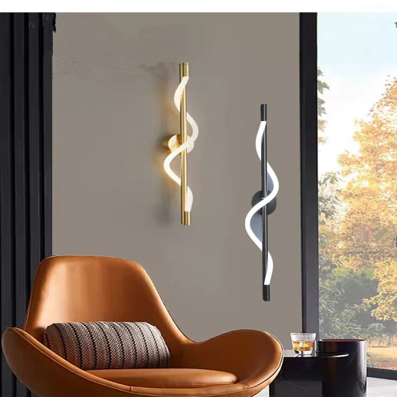 

Modern LED Wall Lamp Gold Black Wall Sconce 56/80CM For Bedroom Bedside Living Room Study Home Decor Light Fixture Lustre