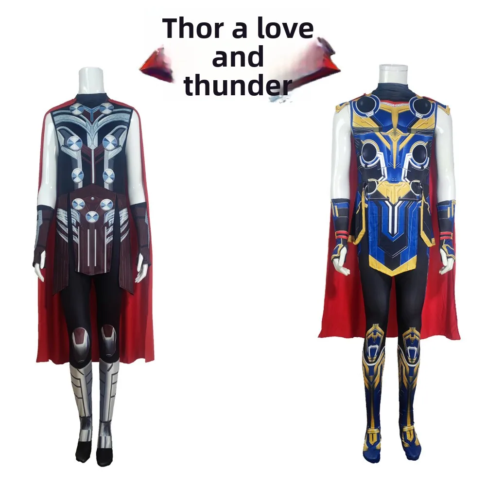 

Thor Jane Cosplay Costume Adult Boys Girl Jumpsuit Halloween COS Bodysuit Carnival Party Outfits Cape for Men Women Boy Girl