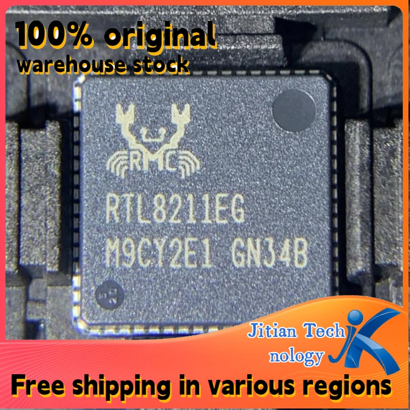 1PCS 100% New RTL8211EG-VB-CG logo RTL8211EG QFN64 Network interface chip Channel direct sales