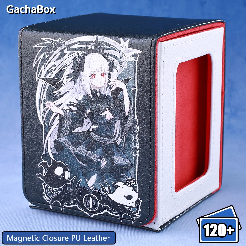 The Lightless Shadow Yugioh TCG Card Storage Deck Box, Magnetic PU Leather, Display Window, Holds 120 Sleeved Cards for YGO,PTCG