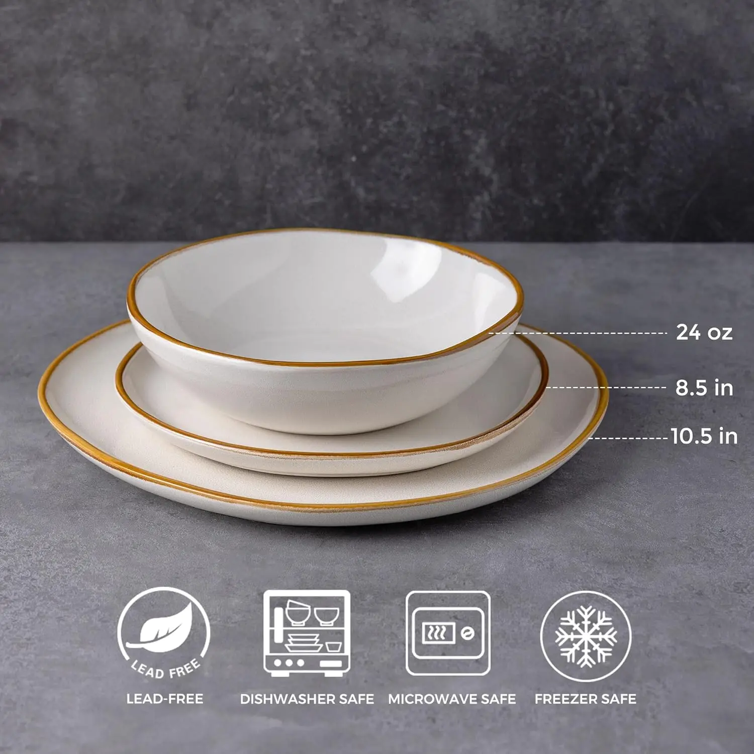 Ceramic Dinnerware Sets,Handmade Reactive Glaze Plates and Bowls Sets,Highly Chip and Crack Resistant | Dishwasher & Mic