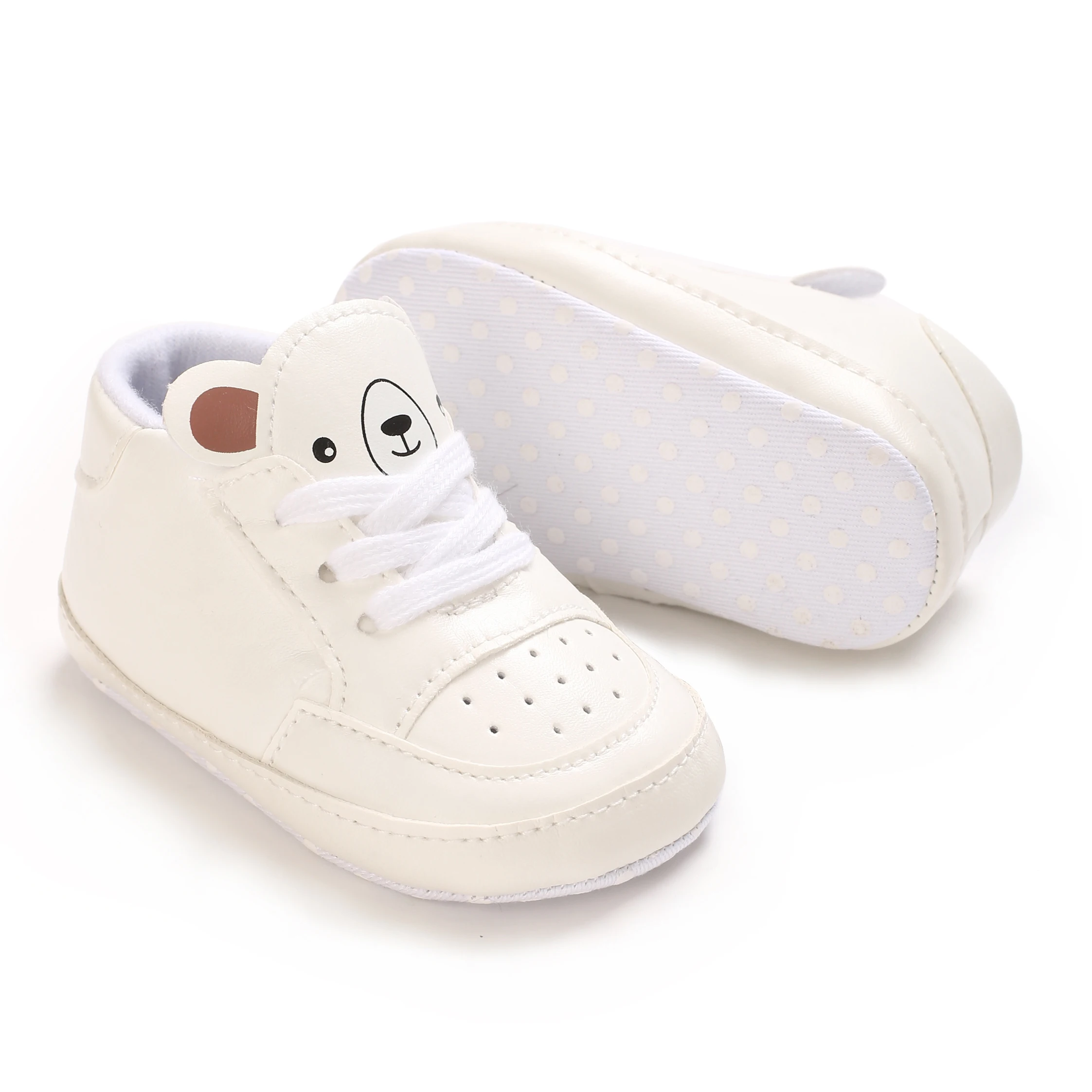 Nova primavera e outono sapatos de bebê moda clássico branco plutônio alta superior sapatos esportivos sola macia confortável sapatos casuais caminhada