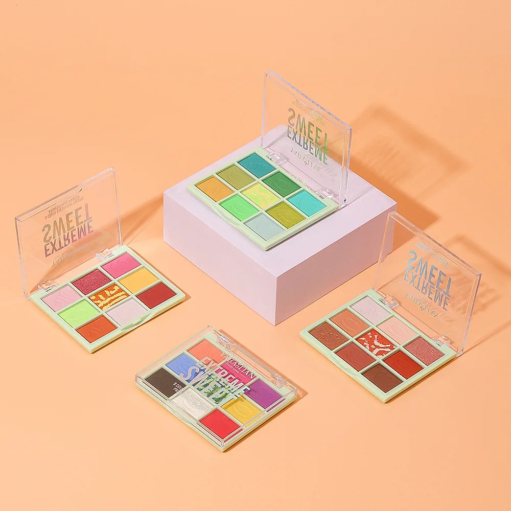 Palette di ombretti trasparenti 9 colori Nuovi toni neutri opachi e luccicanti Trucco Instagram Bellezza virale Must Have per le donne