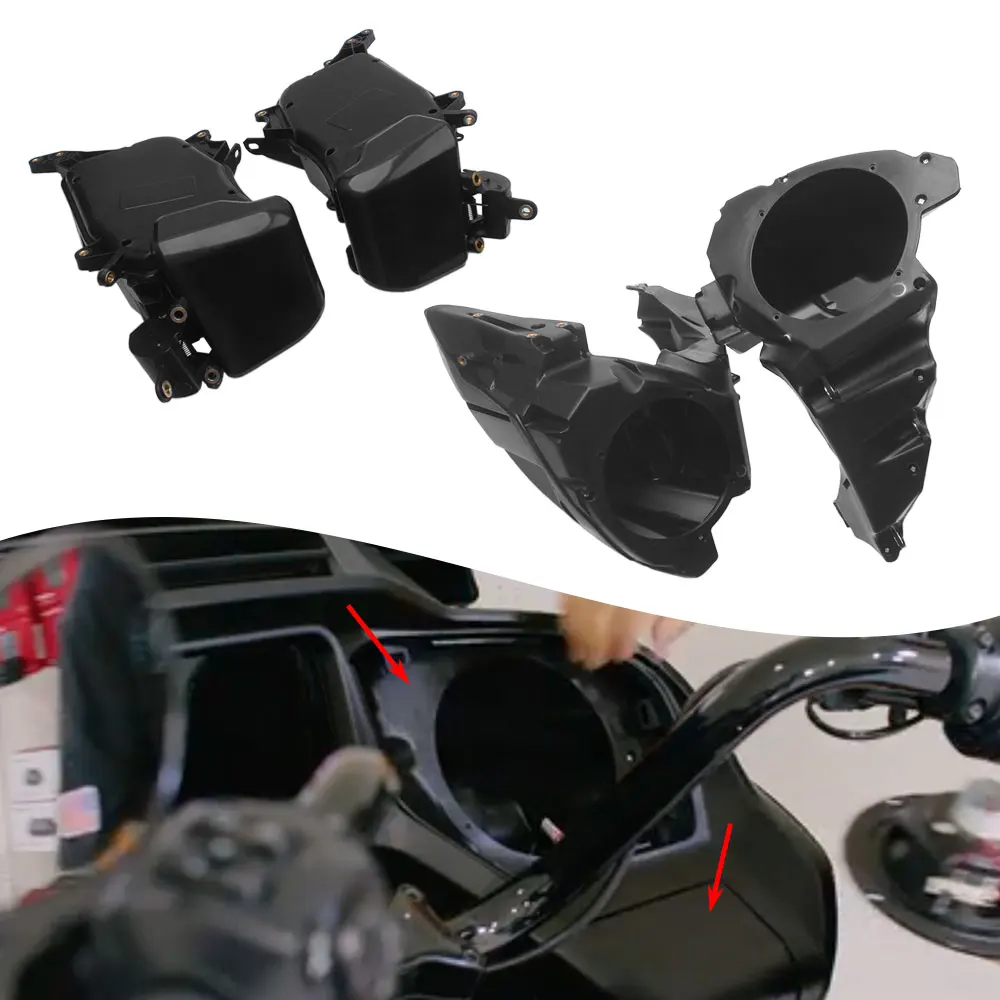 1 Set Motorcycle Inner Fairing Speaker Covers And Storage Glove Box For Harley Touring Road Glide CVO/SE ST FLTRX 2023-2026