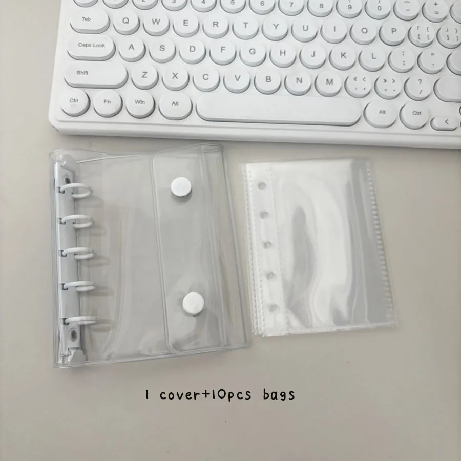 M5 Binder Kpop Sammelalbum, Macaron 5-Loch-Einband, DIY 10 Innentaschen, 45 Gitter-/Blanko-/Linierte Nachfüllpapiere – Detail 9