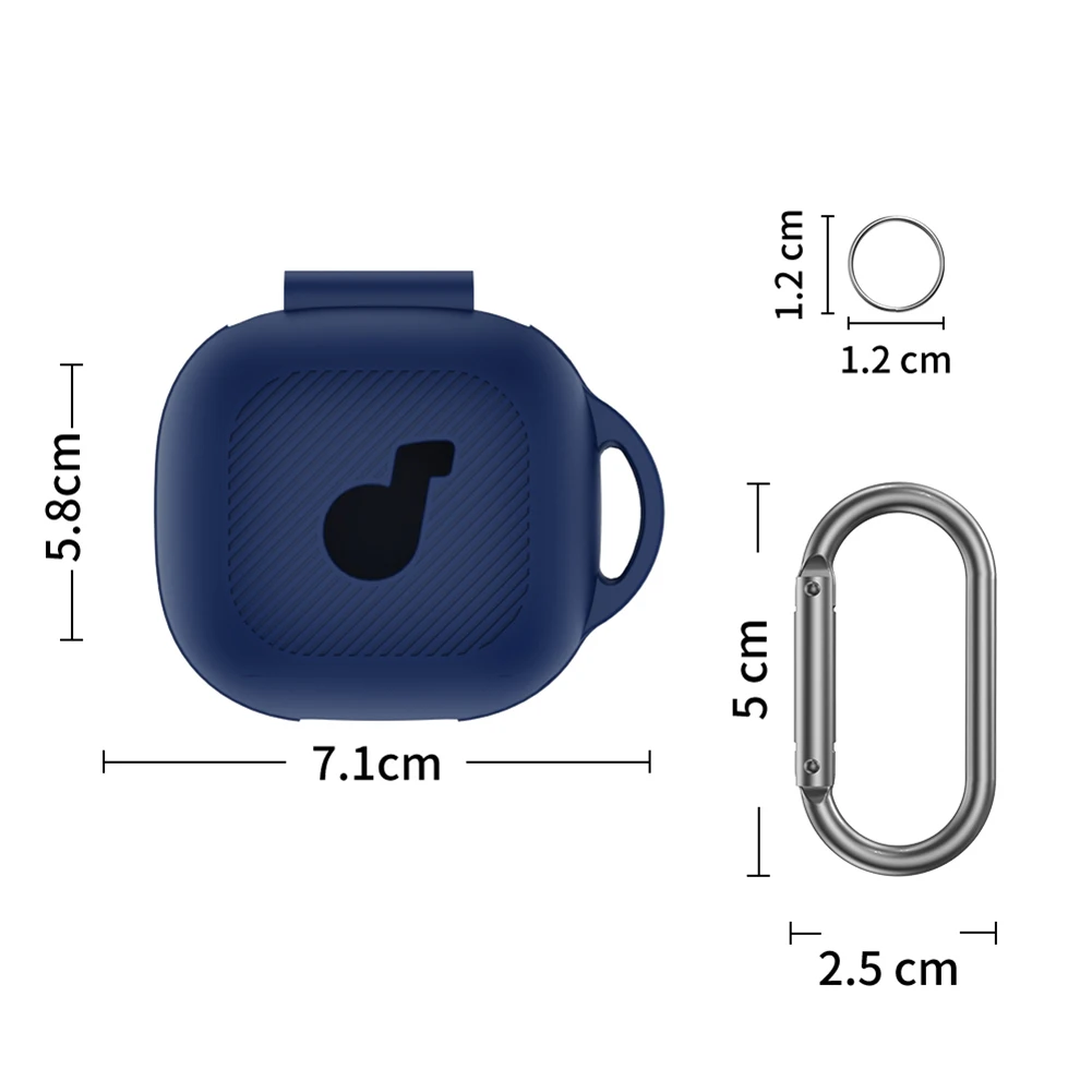 Silicone Case with Carabiner Full Body Protective Cover Shockproof Anti-Scratch for Anker Soundcore P40i Earbuds Charging Case