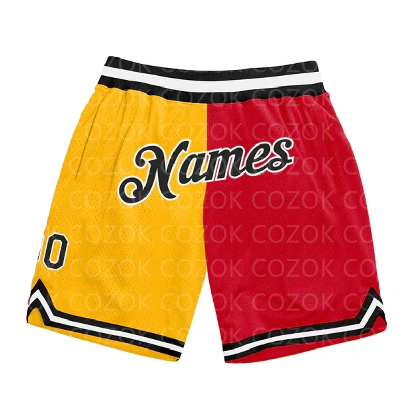 

Custom Yellow splice Authentic Basketball Shorts 3D Printed Men Shorts Your Name Mumber Quick Drying Beach Shorts