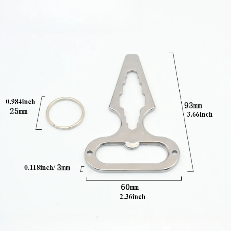 1Pc Stainless Steel EDC Keychain Tool Multifunctional Bottle Opener Spike Portable Camping Self Defense Accessory