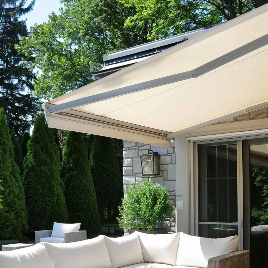 Premium Luxury Modern Design Folding Awning Custom Size and Color for House Rainproof Heat-insulation Stable Structure Awning