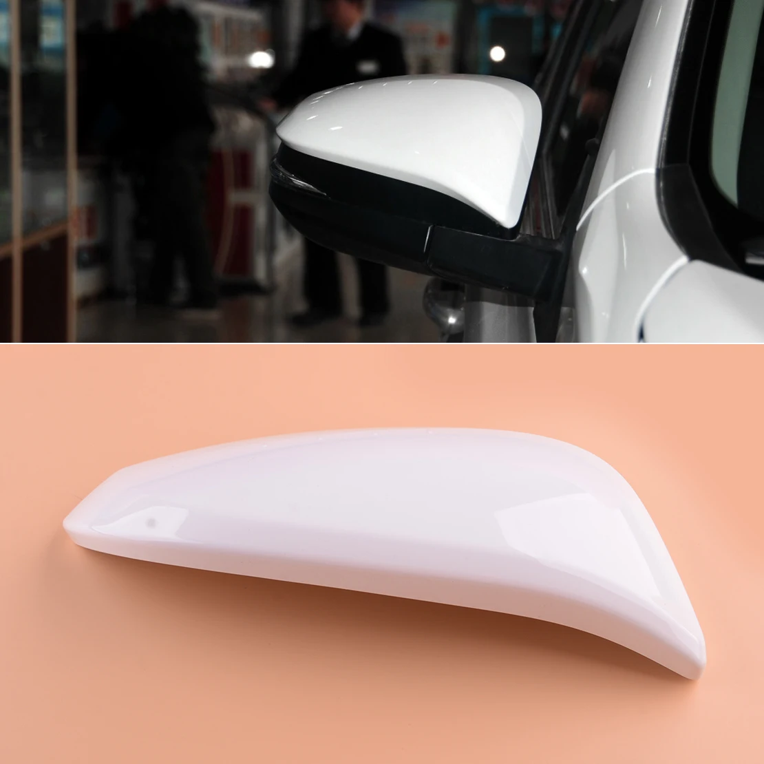 White Front Right Side Rear View Mirror Cover Cap Trim Fit for Toyota RAV4 2016 2017 2018 2019 ABS Decoration