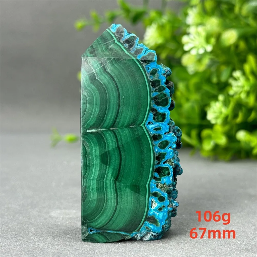 Natural Gemstone Blue Malachite Tower Free Form Obelisk Raw Mineral Specimen Reiki Healing Meditation Witchcraft Home Decor
