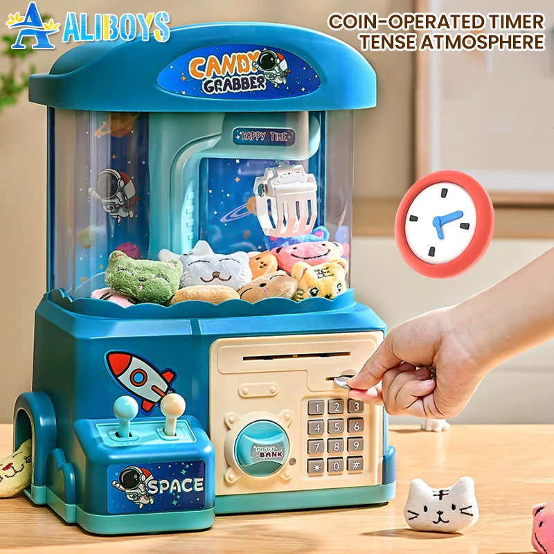 

Кукольная машина с когтями, копилка, машина Gacha с монетоприемником, электронный кран для вечеринки, интерактивная игра, детские подарки на Рождество и день рождения