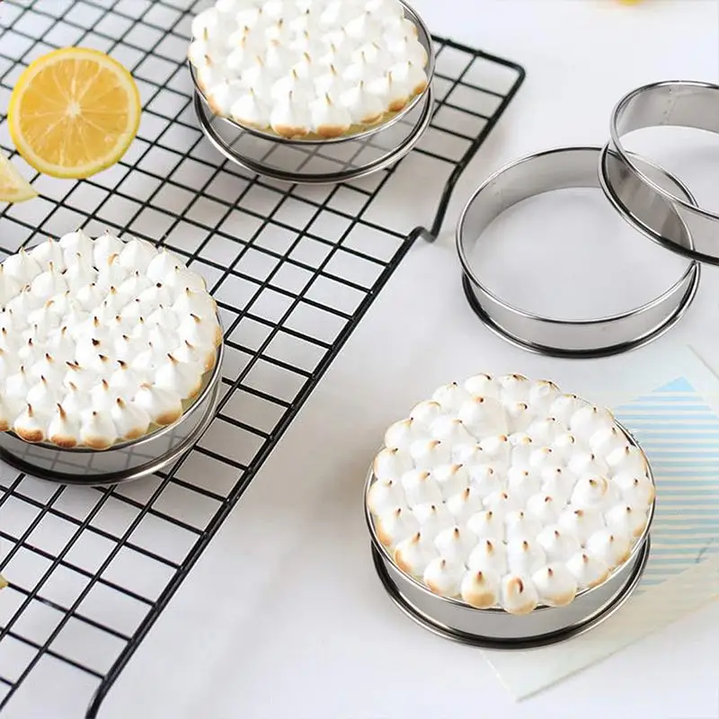 Crumpet Rings Metal Baking Ring Mold 6X Nonstick Muffin Rings Stainless Steel Double Rolled Tart Rings For Baking And Cooking