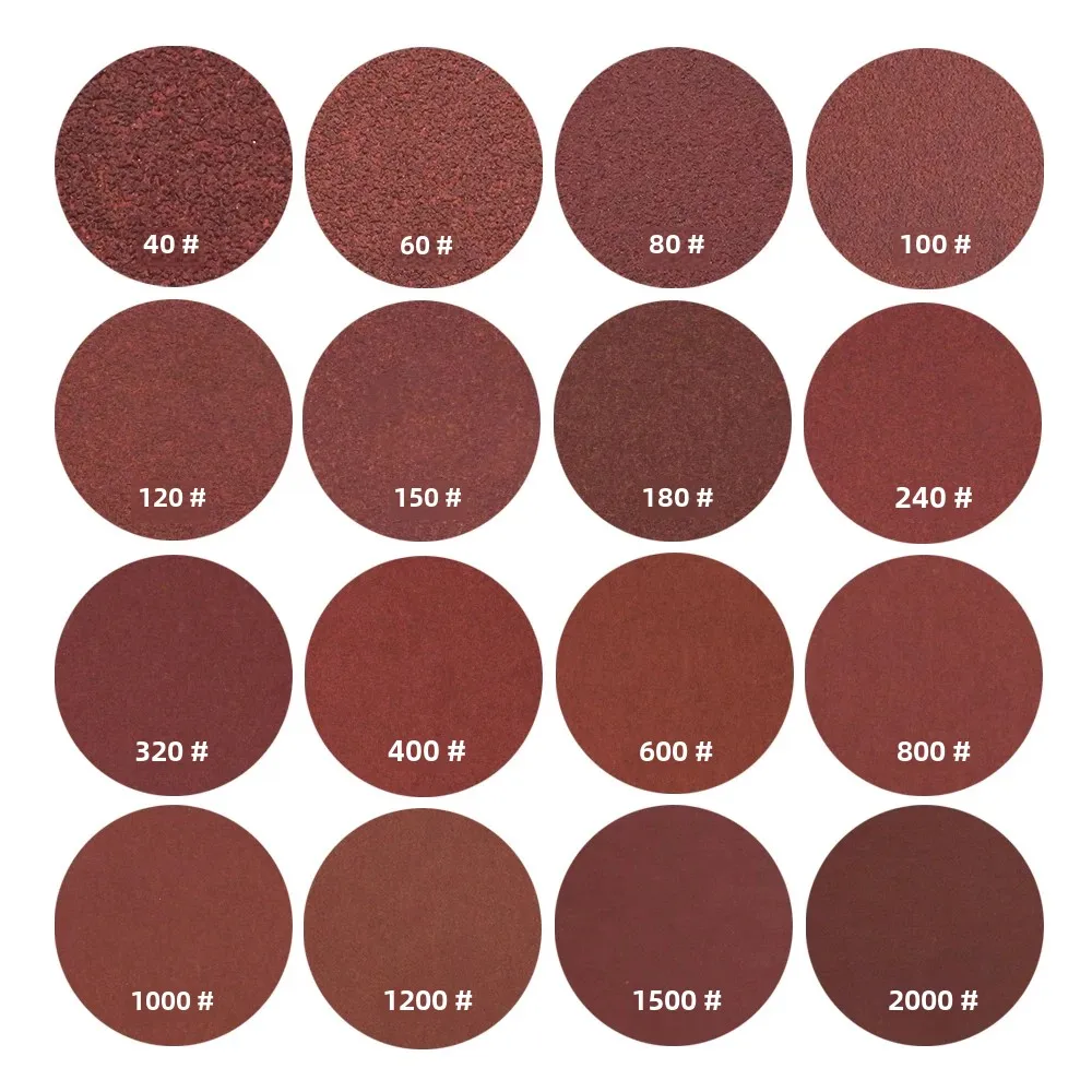 20Pcs 1/2/3/4/5 Inch Hook & Loop Sanding Discs Aluminium Oxide Sandpaper 40-2000 Grit for Abrasive Drill Grinder Rotary Tools