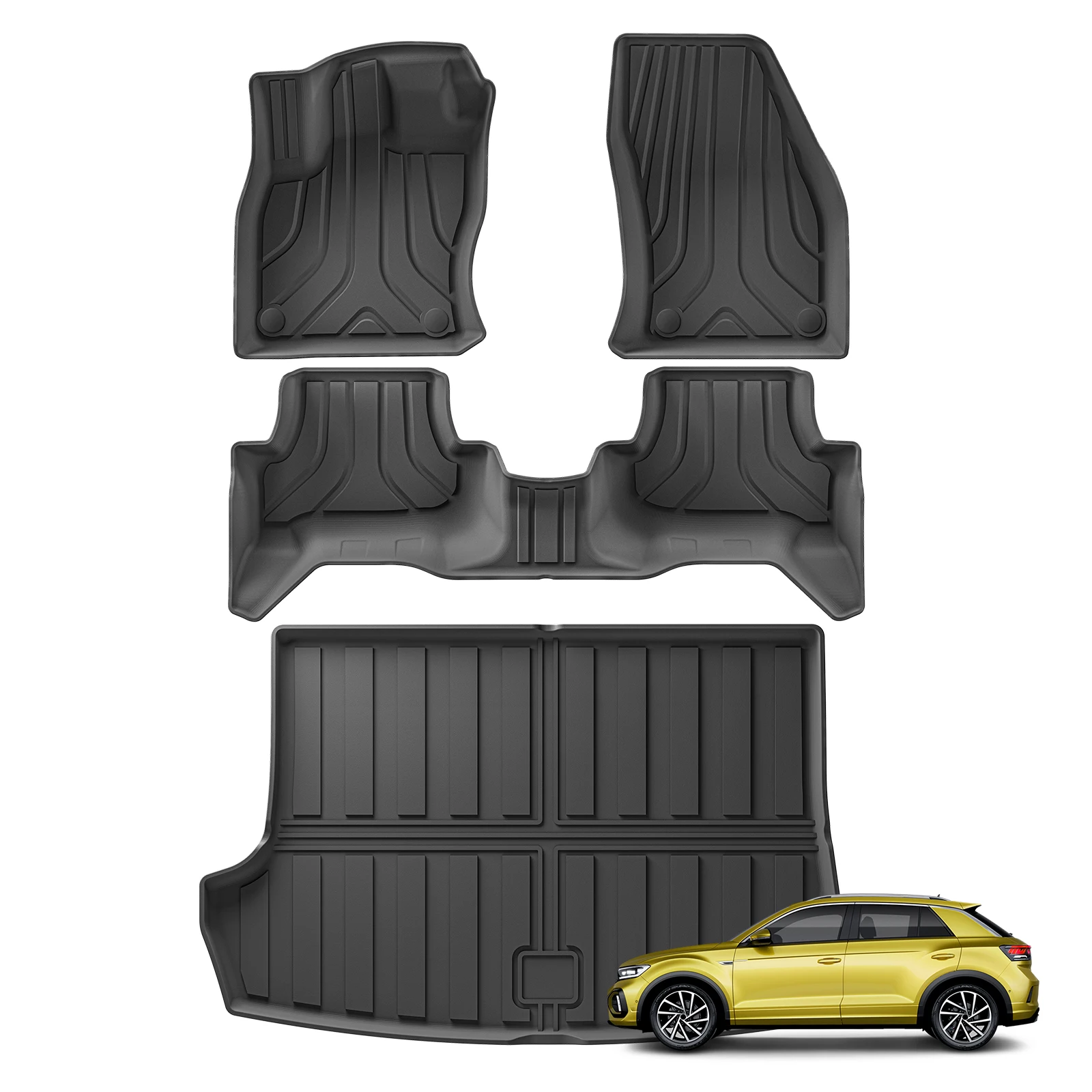 Для VW T-ROC 2018-2023 2024 TPE 3D автомобильные коврики грузовой подкладки багажник накладка на спинку с левым рулем Для VW T-ROC 2018-2023 2024 TPE 3D автомобильные коврики грузовой подкладки багажник накладка на спинку с левым рулем