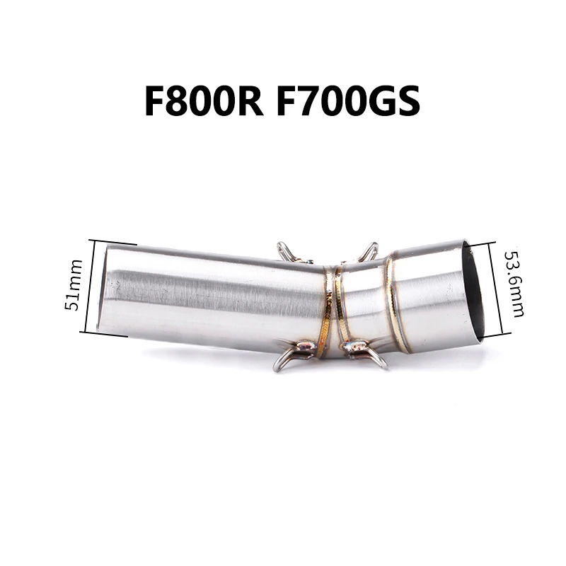 Motorcycle Modification Exhaust Muffler For BMW F800 F700GS 08-17 Mid To Late Section Stainless Steel Exhaust Pipe Modification