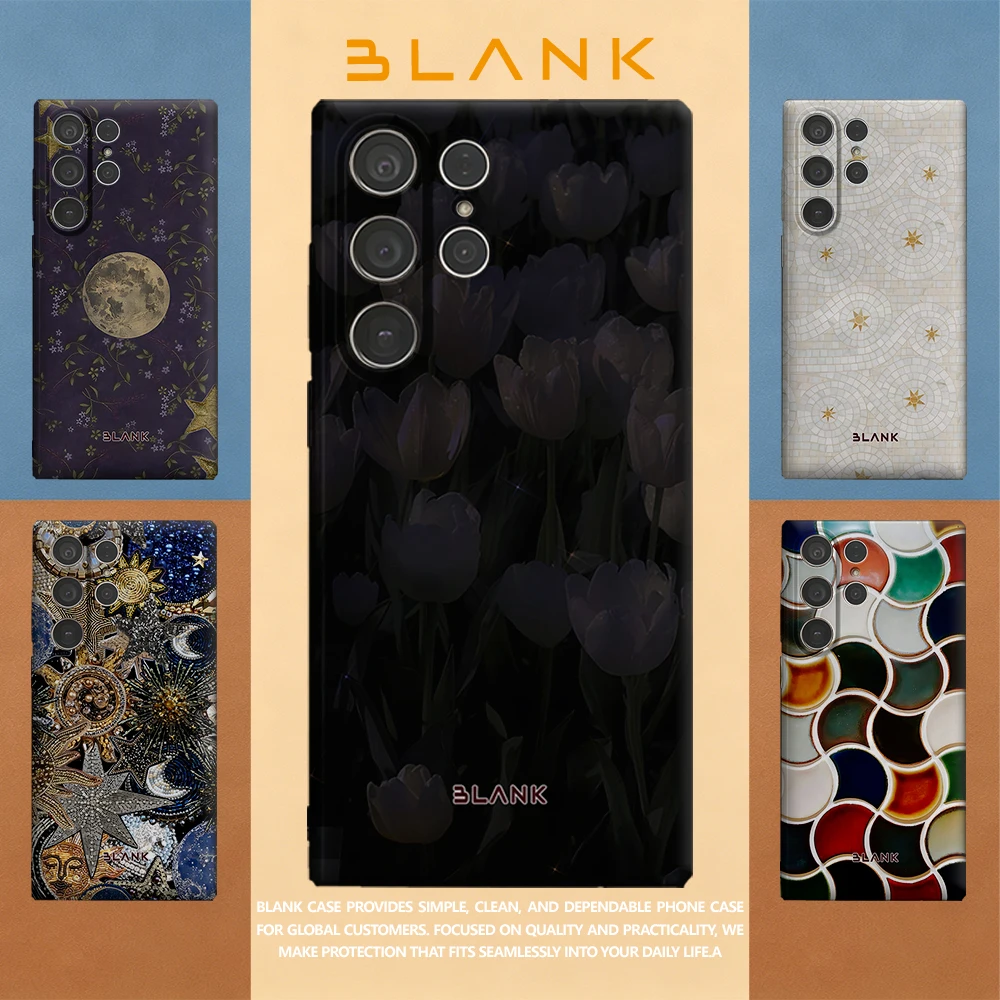 Moonlit Tulip Garden For Samsung Galaxy S26 S25 S24 A56 A36 Phone Case Protection Cover for Women Girl Blank