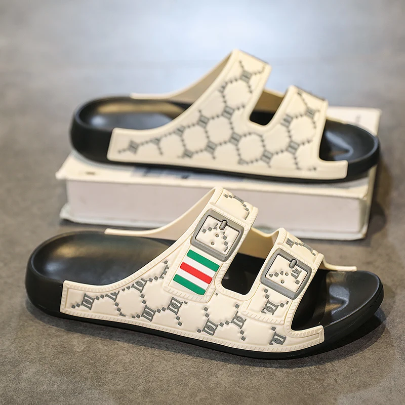 

Men's Summer Slip-On Sports Casual Indoor Outdoor Anti-Slip Flat Sandals Breathable EVA Flat Heel Glue Adhesive Shoe Sole