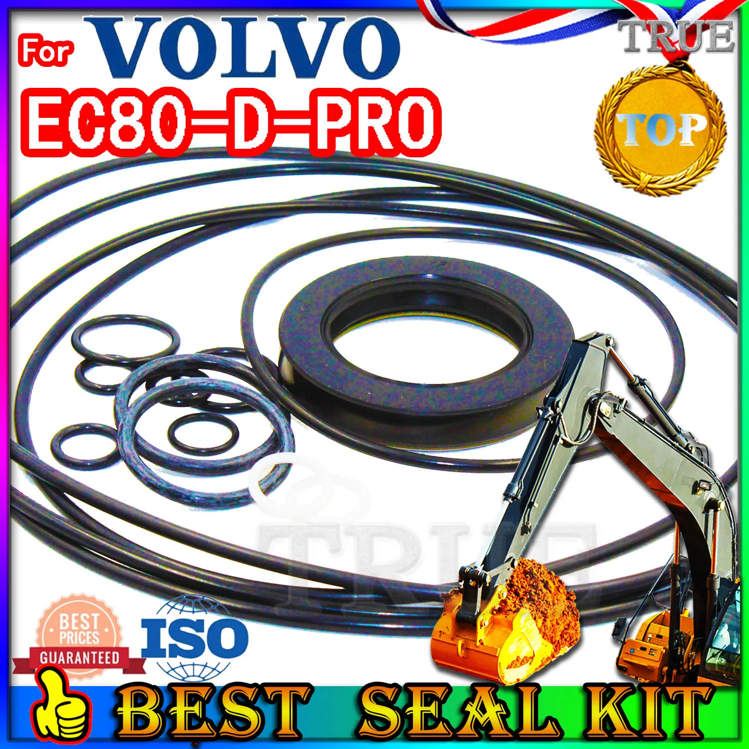 

For VOLVO EC80-D-PRO Oil Seal Repair Kit Boom Arm Bucket Excavator Hydraulic Cylinder EC80 D PRO Bushing FKM High Suppliers