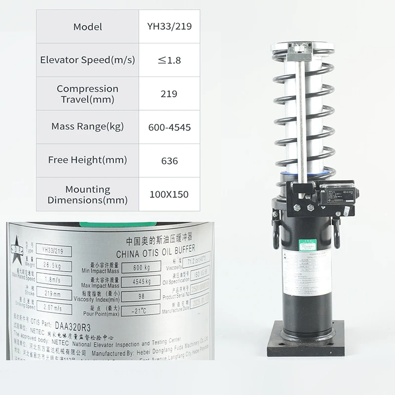 

Гидравлический буфер для лифтаYH32-173 YH33-219 YH34-279 YH35-435 YH36-80