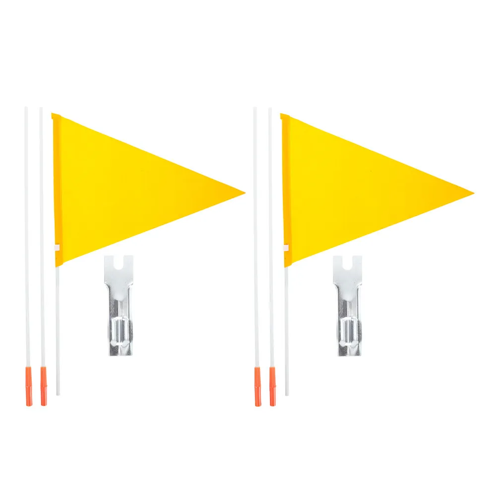 2Pcs Bike Safety Flag with Pole Tear-Resistant Cycling Flag for Adults Bicycles Trailers Scooters Outdoor Riding