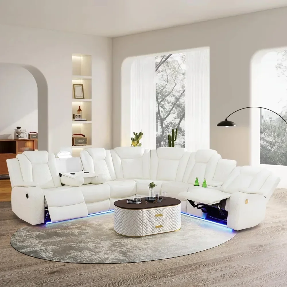 Sfe13cfcf60f8413b9aba0319537d7077l Power Reclining Sectional Sofa with USB Chargers and Storage Console