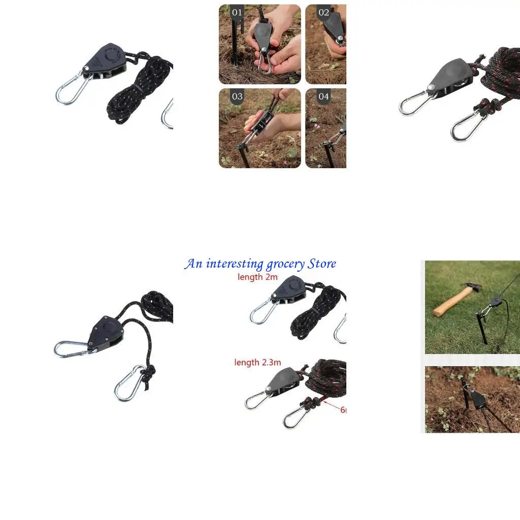 

652D Регулируемая сверхмощная веревочная вешалка многоцелевая нейлоновая внутренняя шестерня