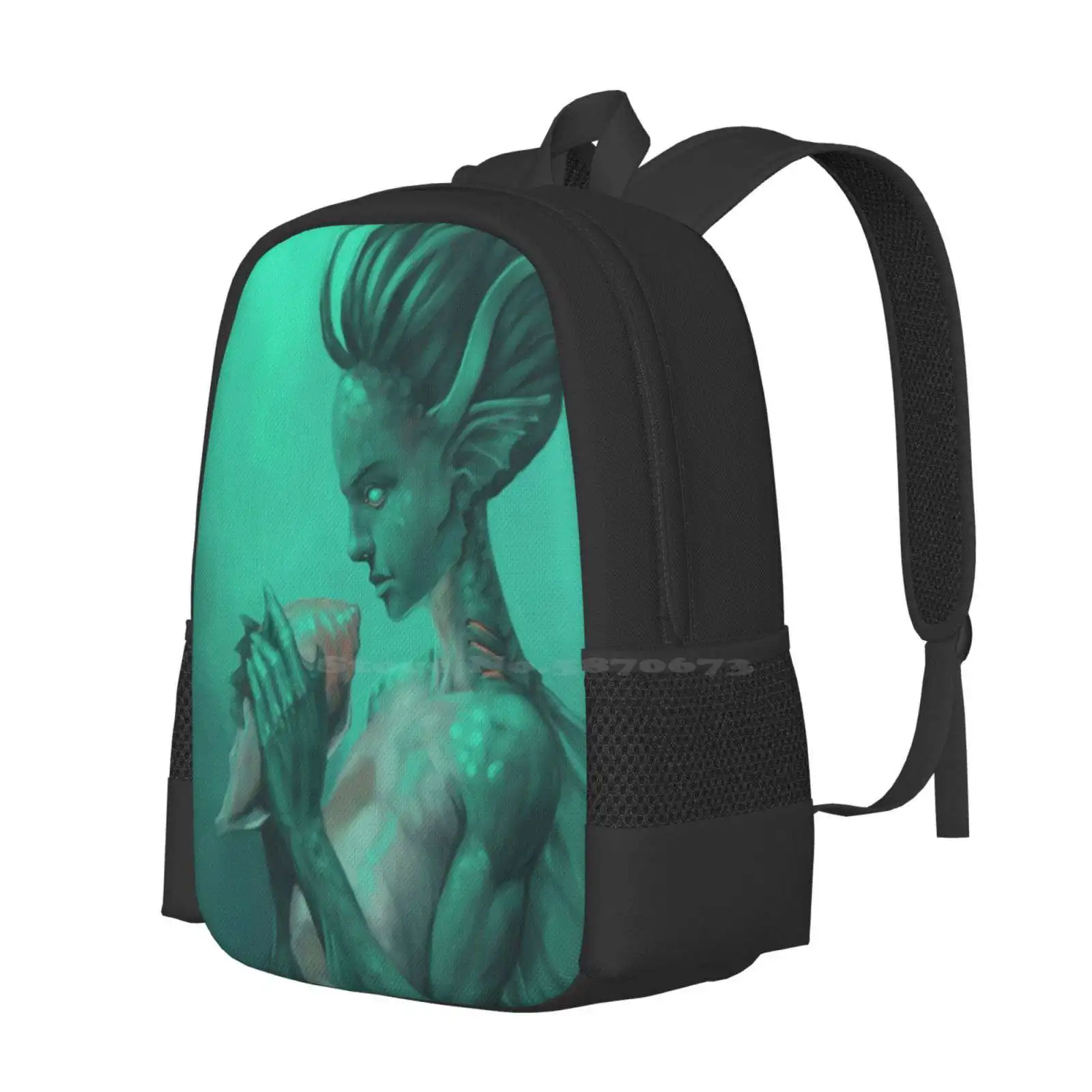 Mermaid With Shell Fashion Pattern Design Travel Laptop School Backpack Bag Mermaid Fairy Tale Fantasy Livestream Process Video