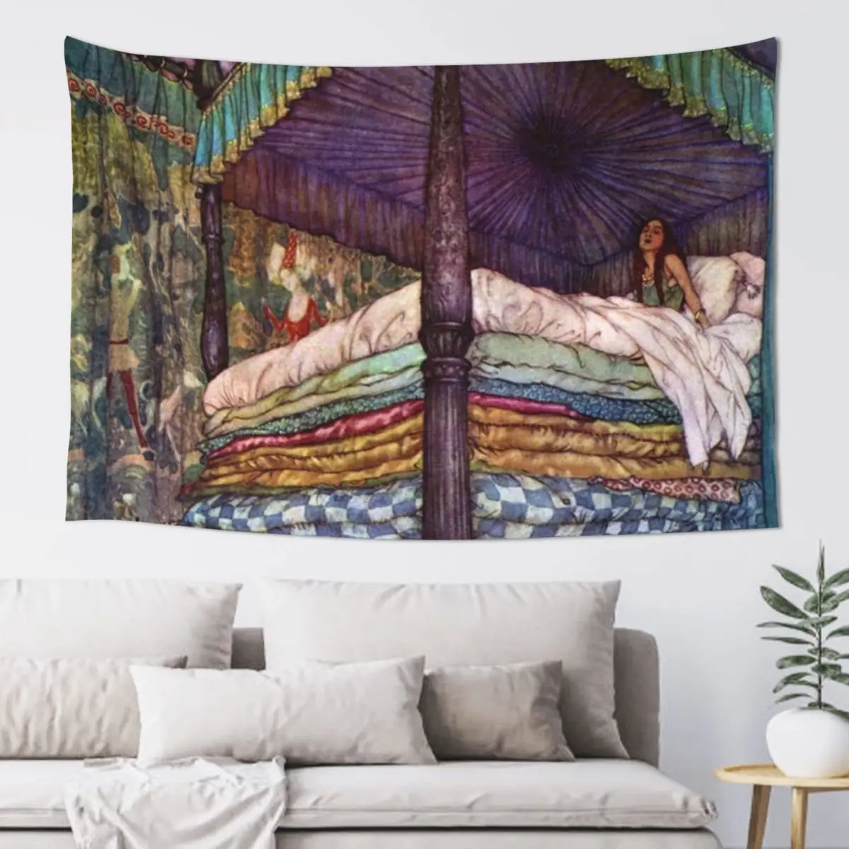 

Princess and the Pea by Edmund Dulac Tapestry Wall Art Home Decoration Accessories Room Decoration Accessories Tapestry