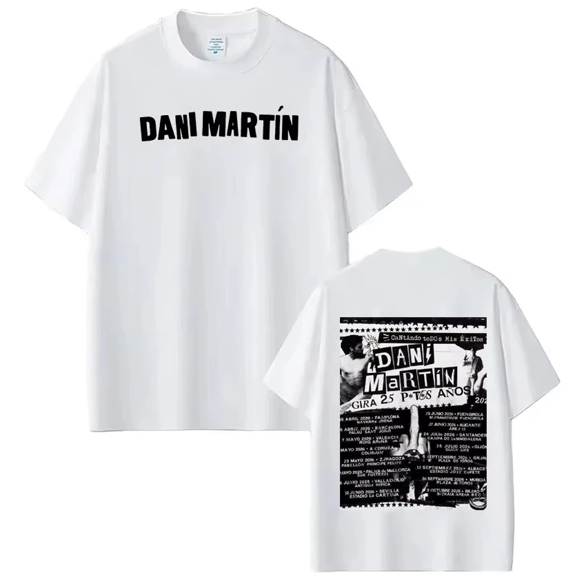 Singer Dani Martín Fashion Pattern T-Shirt Unisex Gothic Punk T-Shirt Summer Cotton Harajuku Style Casual Retro T-Shirt