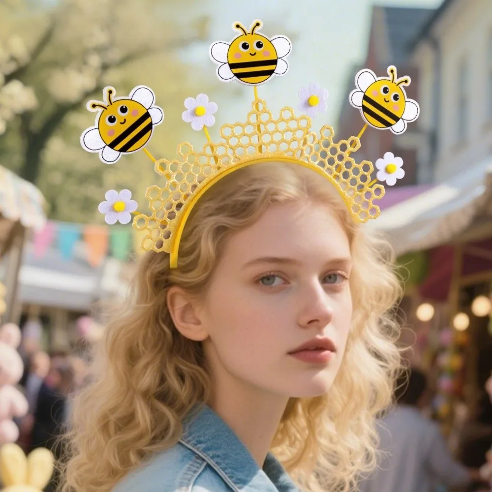 

Cartoon Bee Hive Headband Lightweight Funny Easter Themed Headwear Cute Plastic Holiday Party Accessories Dance Performance