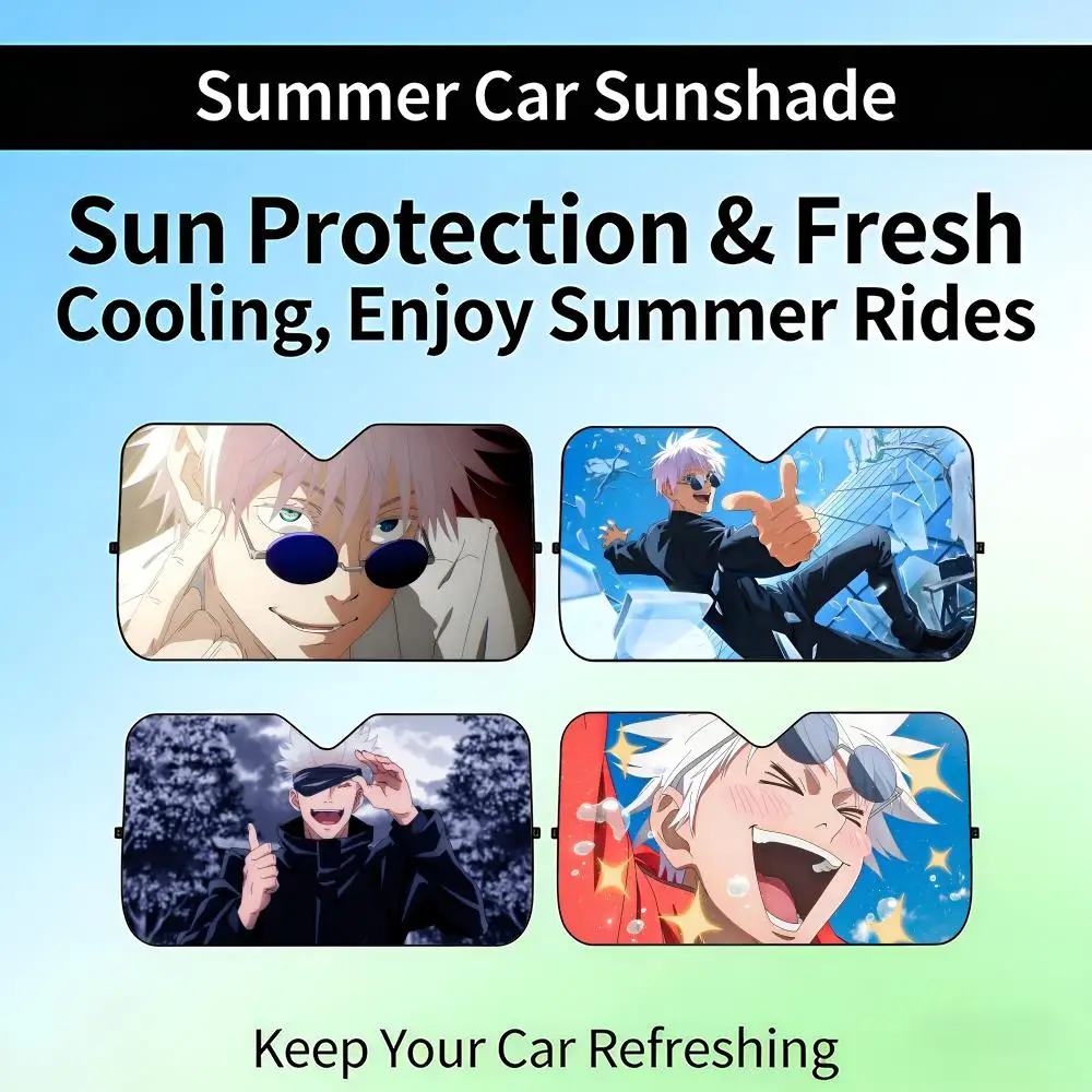 

Солнцезащитный козырек GGojo Satoru ANIME, выдвижной, для лобового стекла автомобиля, защита от УФ-излучения