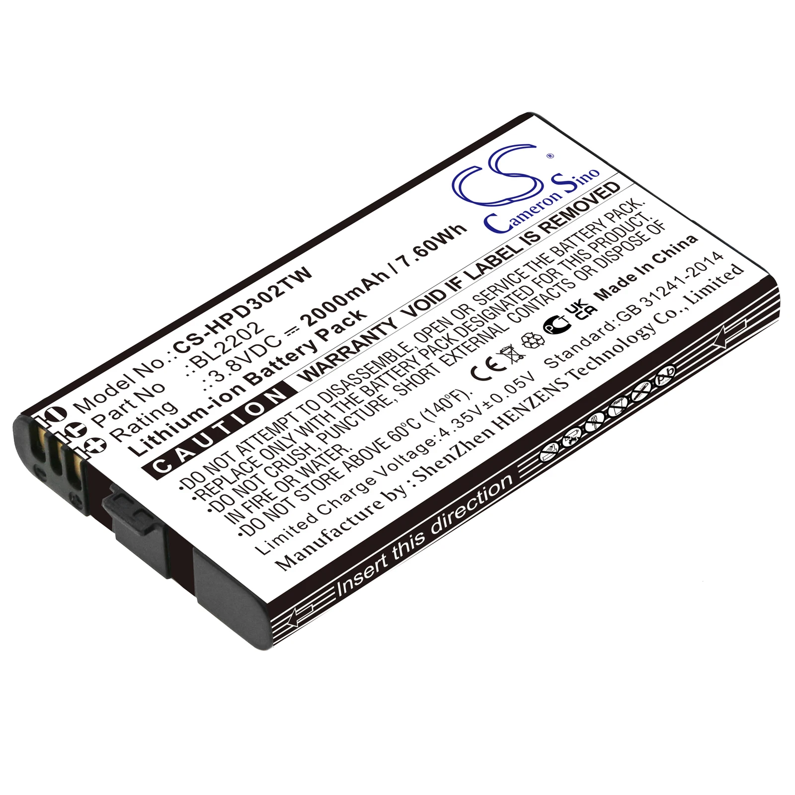 

Li-ion Two-Way Radio Battery for Hytera, 3.8V, 2000mAh, Compatible Models: BD300, BD302, BD302i, BD352i
