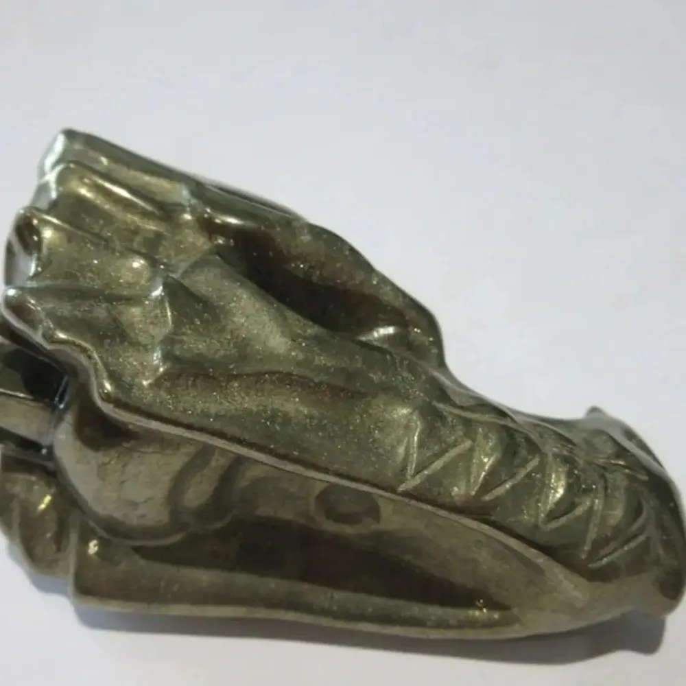 Natural Rough Pyrite Dragon Figurine, Healing Crystal Mineral Stone for Home Decor, Energy Reiki Gift