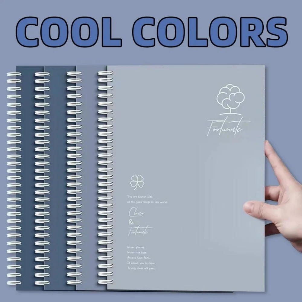Cuaderno de bobina A5 Simple, papel de 60 hojas, cuaderno en espiral, diseño de doble bobina, cuaderno de hojas sueltas, estilo artístico, 4 Uds.