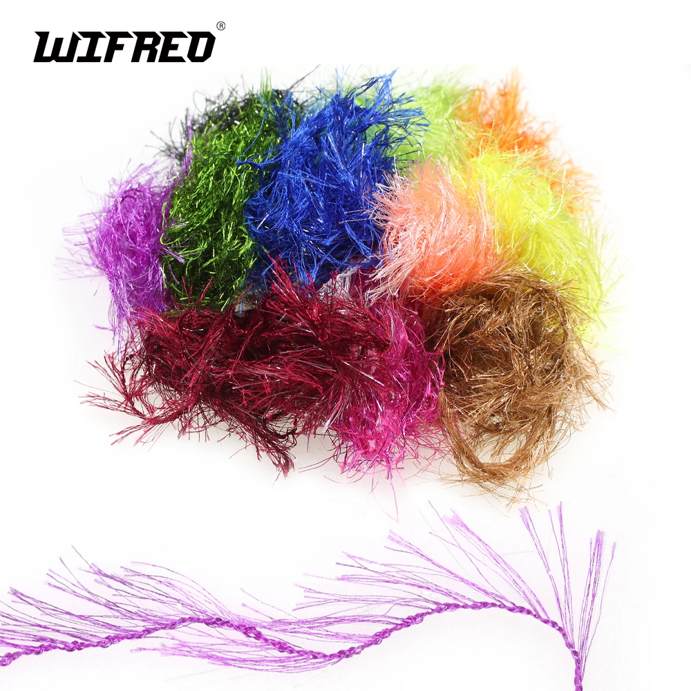 Wifreo 2M/Pack 25mm Fly Tying Synthetic Hackles Predator Hackle with Flash Metallic Thread Embedded Large Trout Pike Steelhead