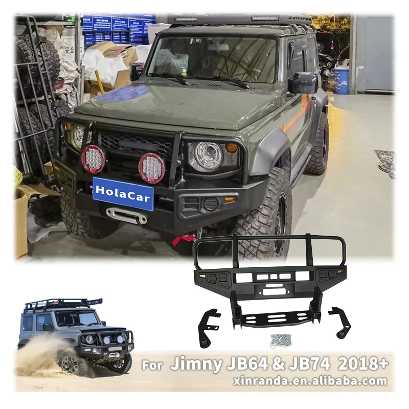 New Bumper For Suzuki Front Bumper Aluminum Bull Bar Jimny JB64 JB74W JC74 2020 2021 2022 2023 2024 3 Door 5-DOORS