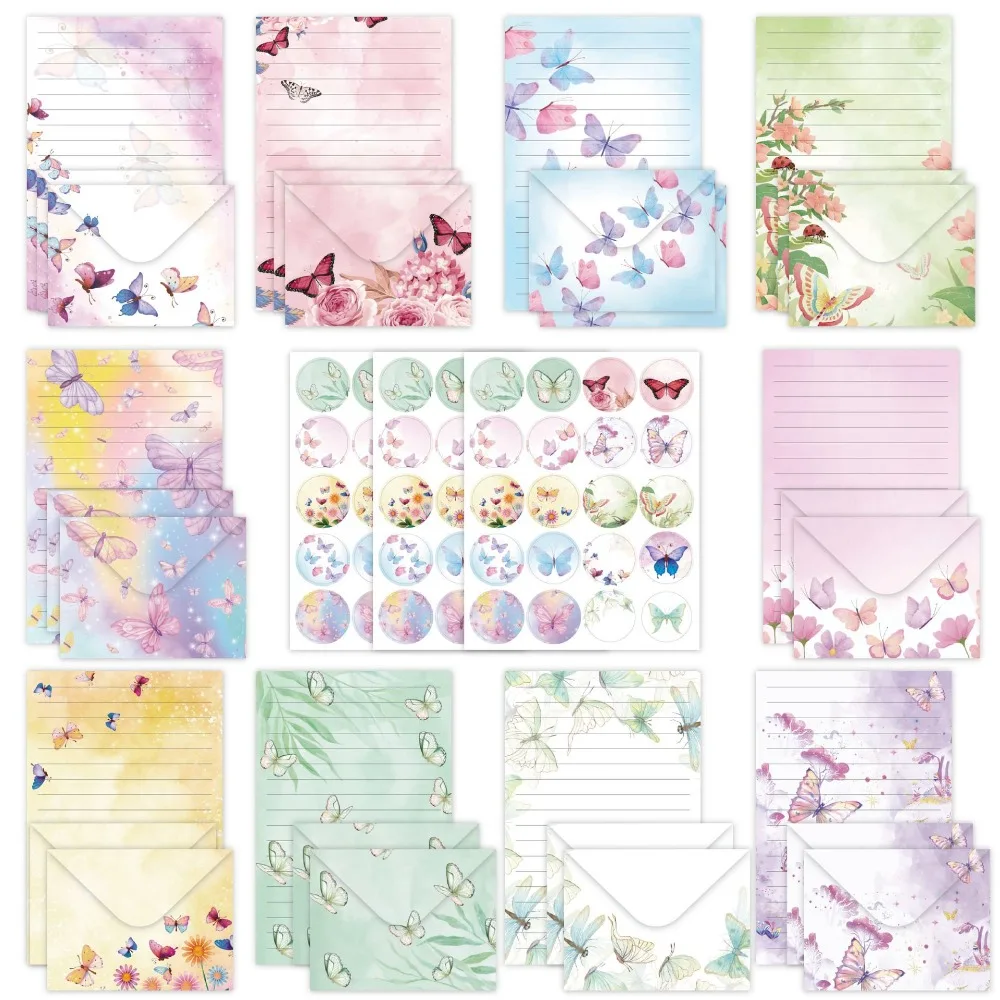 160 stuks aquarel briefpapier en envelop set uitnodigingskaart DIY ansichtkaarten briefpapier schrijfpapier artistiek ontwerp vintage