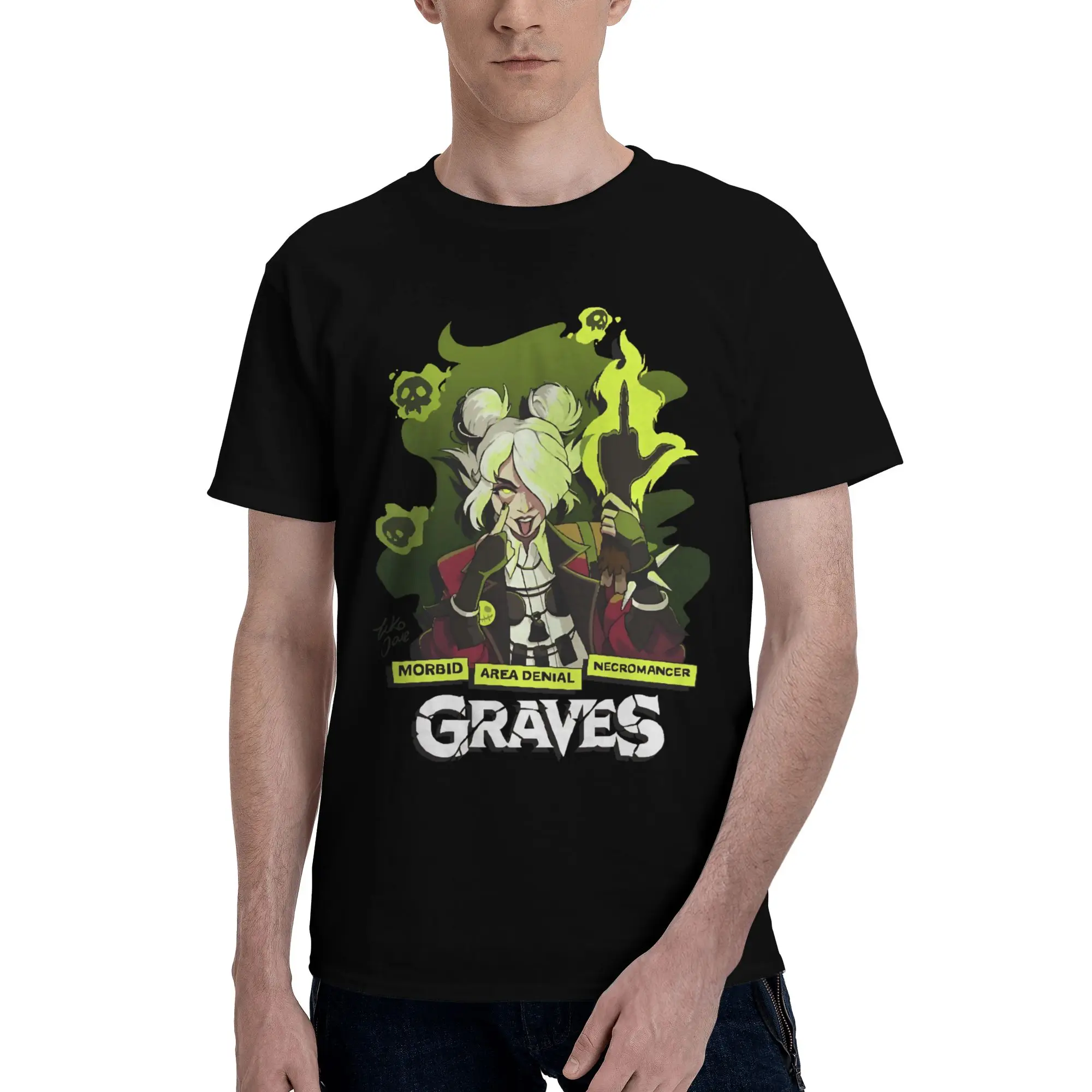 Graves Pixel Art  Funny 100% Cotton T-Shirt Deadlock Tees Tops For Men