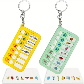 Liste de contrôle de l’autodiscipline pour enfants Tableau de notes Agenda quotidien Liste de tâches Tâches de papeterie coréenne Tableau de planification détachable Porte-clés 6 meilleures listes quotidiennes de ventes à faire - No 1