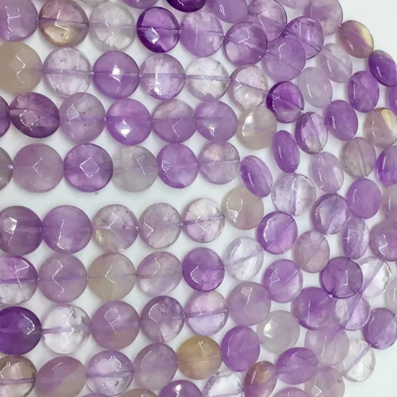

Natural Amethyst Stones 10-12MM round Loose Beads for DIY Jewelry Making - Suitable for Bracelets And Necklaces