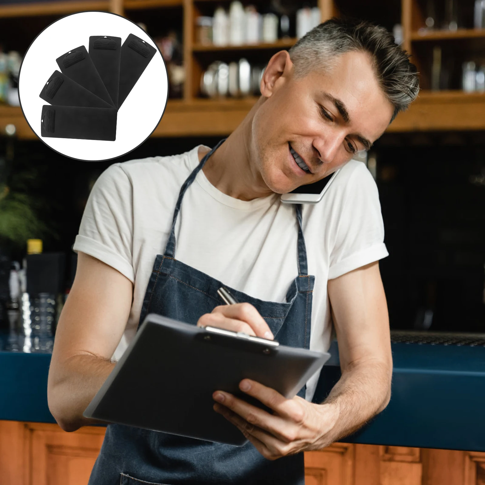 

5Pcs Bill Folder Mini Clipboards ABS Resin Writing Board for Students Classroom Document ganizer File Clips Paper Holder