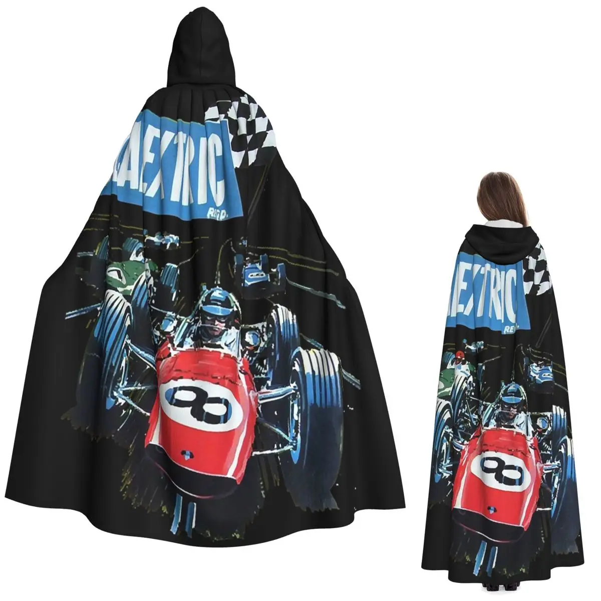 

Scalextric Classic Long Hooded Cloak Witch Medieval Costume Cosplay Cape HalloweenCoat Adult Unisex